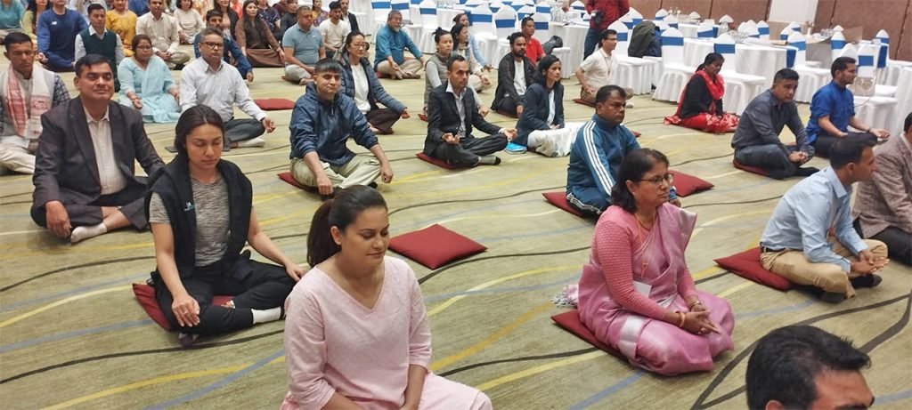 रास्वपाकोअभिमुखीकरणको दोस्रो दिनको सुरूवात योग–ध्यान कक्षासँगै सुरू